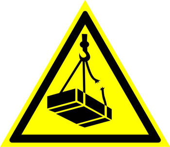 W06 опасно! возможно падение груза (пленка, сторона 200 мм) - Знаки безопасности - Предупреждающие знаки - магазин "Охрана труда и Техника безопасности"